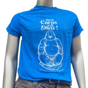 T-shirt sérigraphié "J'ai le corps d'un Dieu – Bouddha Souriant"