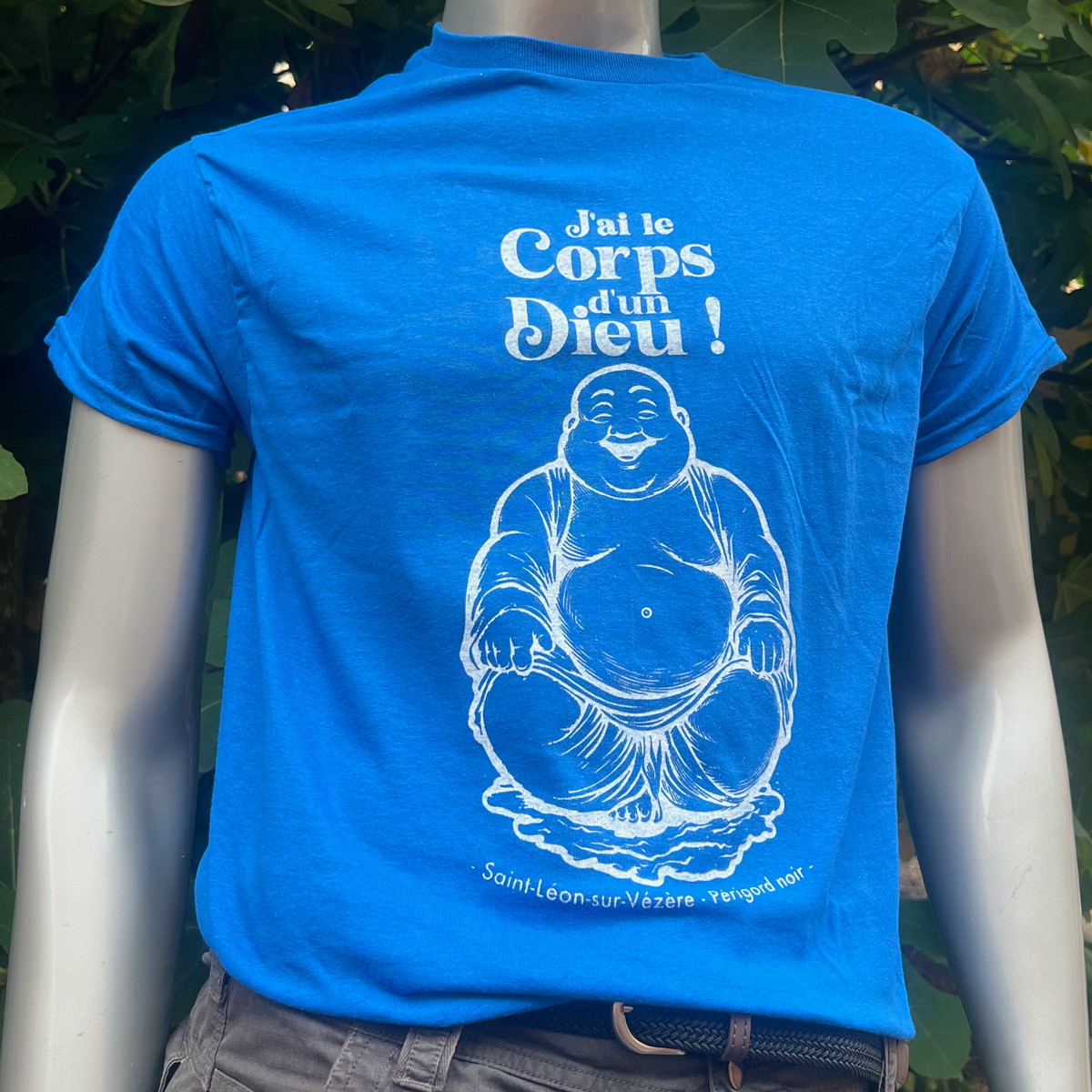 T-shirt sérigraphié "J'ai le corps d'un Dieu – Bouddha Souriant" – Image 4